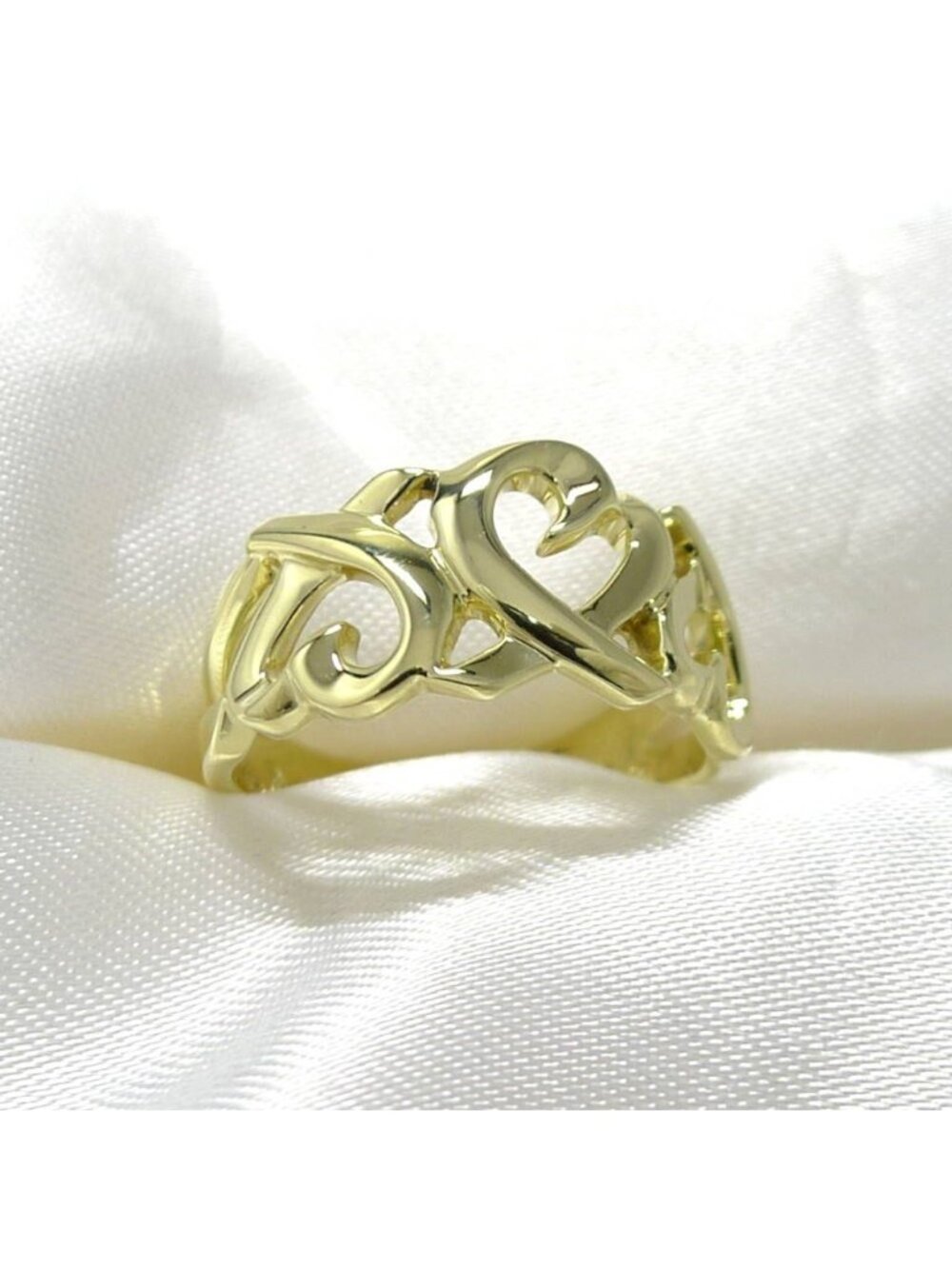 Tiffany & Co Triple Loving Heart Ring Yellow Gold